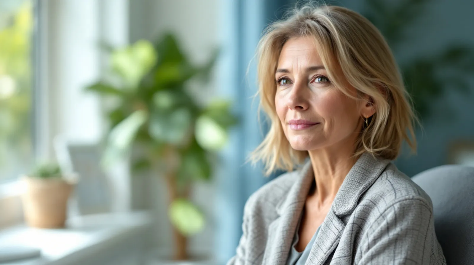 OB/GYN talking with a patient in her 40s about mood and sleep changes during perimenopause at Legacy OB/GYN in Frisco, TX