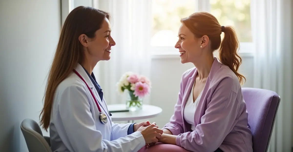 OB/GYN discussing a fertility workup and next steps with a patient at Legacy OB/GYN in Frisco, TX