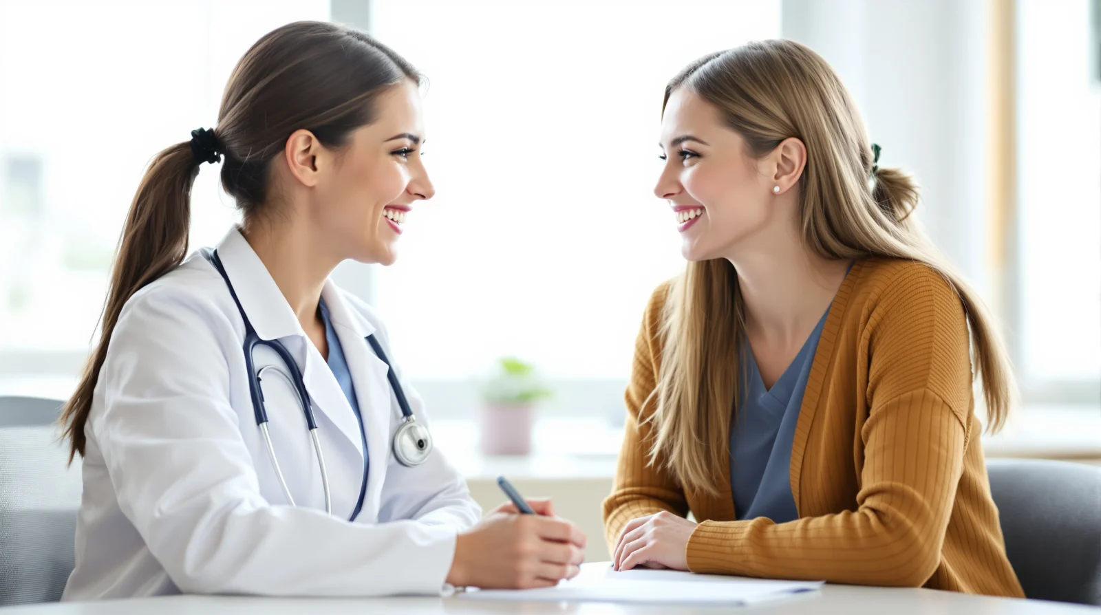 OB/GYN discussing birth control options with a patient at Legacy OB/GYN in Frisco, TX